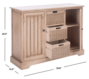 Landers 2 Door Console with Removable Baskets - Stylish Storage Solution for Entryway or Living Room