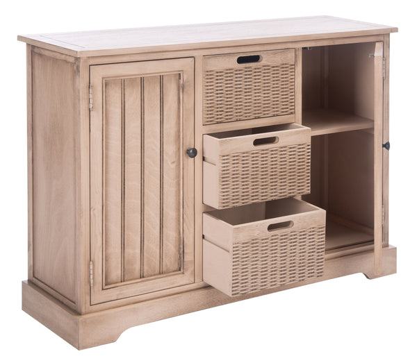 Landers 2 Door Console with Removable Baskets - Stylish Storage Solution for Entryway or Living Room