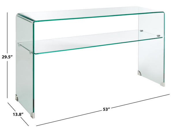 Safavieh Dash Tempered Glass 1 Shelf Console Table CNS7302B