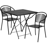 EE1674 Contemporary Commercial Grade Metal Patio Table and Chair Set [Single Unit]
