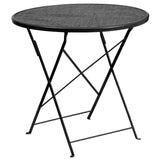 English Elm EE1677 Contemporary Commercial Grade Metal Patio Table and Chair Set Black EEV-13122