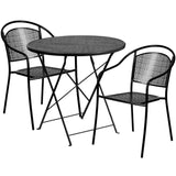 EE1679 Contemporary Commercial Grade Metal Patio Table and Chair Set [Single Unit]