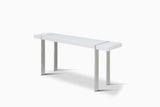 Struttura Console High Gloss White Polished Stainless Steel Legs.