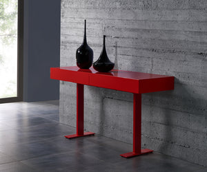 Liam Console, High Gloss Red, 2 Drawers