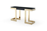Sumo Console, 10Mm Glass Top, Connector In Black, Polished Gold Stainless Base.
