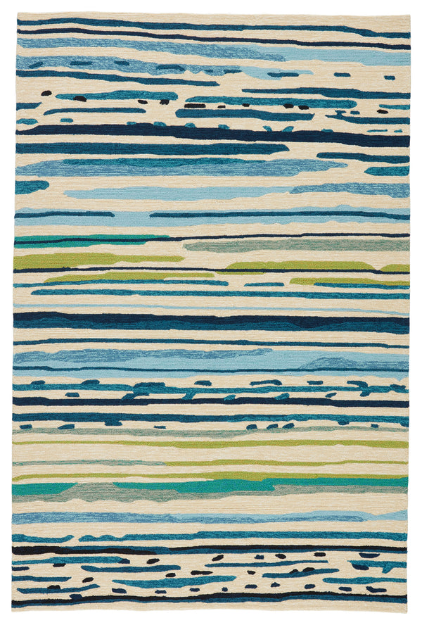 Jaipur Living Sketchy Lines Indoor/ Outdoor Abstract Blue/ Green Area Rug (10'X14')