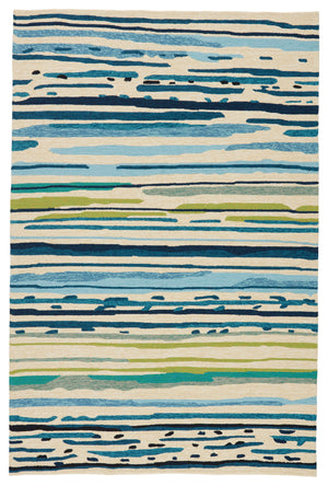 Jaipur Living Sketchy Lines Indoor/ Outdoor Abstract Blue/ Green Area Rug (10'X14')