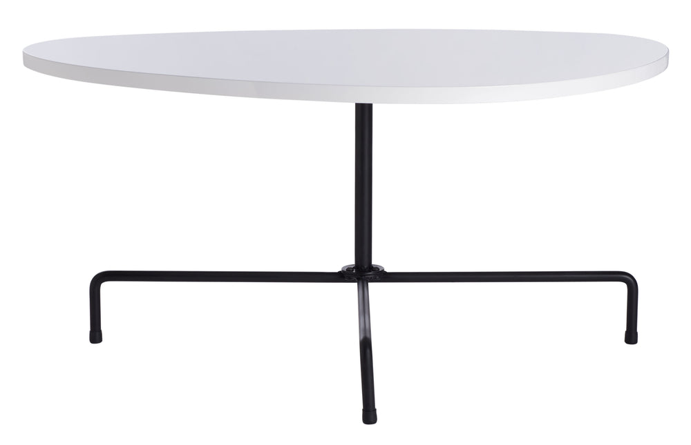 Berlin Tripod Coffee Table – Stylish Bauhaus Design with White Lacquer Top and Black Tripod Legs