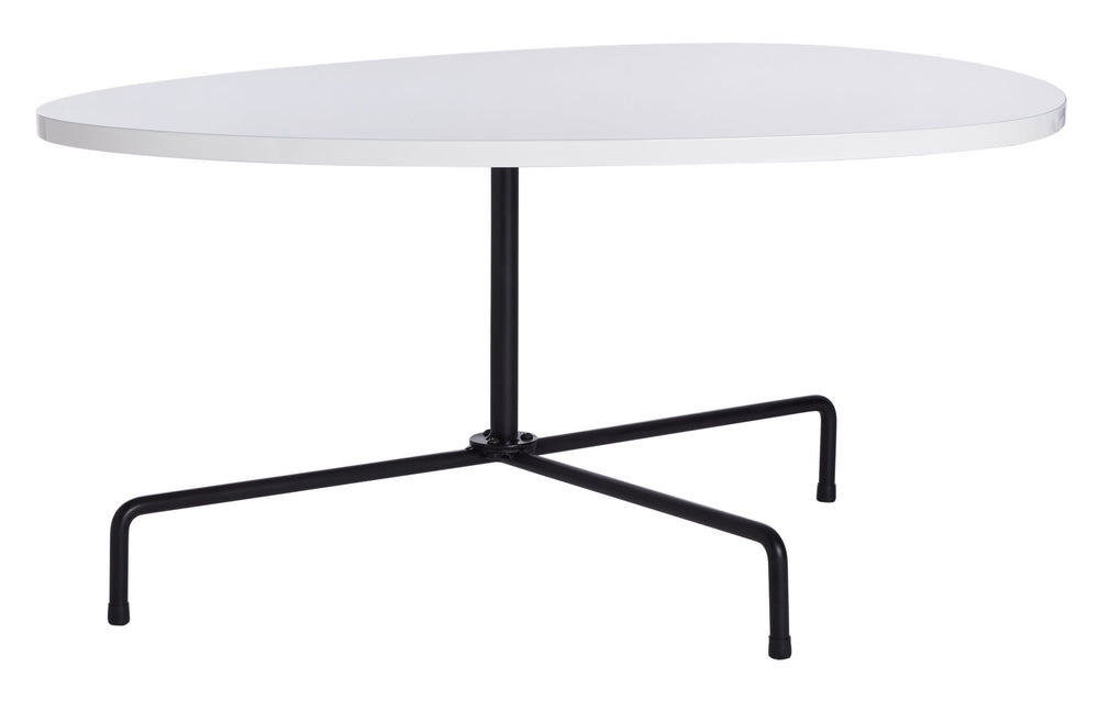 Berlin Tripod Coffee Table – Stylish Bauhaus Design with White Lacquer Top and Black Tripod Legs