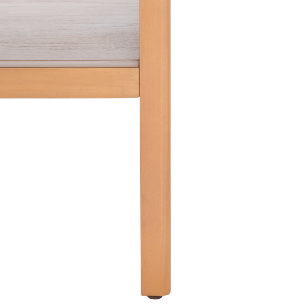 Miya Coffee Table: Stylish Rattan Mesh Design with Open Shelves for a Cozy Living Room Centerpiece