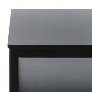 Miya Coffee Table: Stylish Rattan Mesh Design with Open Shelves for a Cozy Living Room Centerpiece