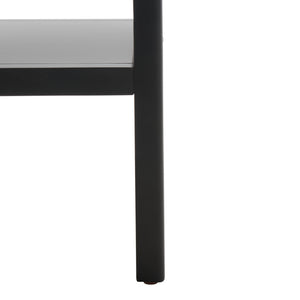 Miya Coffee Table: Stylish Rattan Mesh Design with Open Shelves for a Cozy Living Room Centerpiece