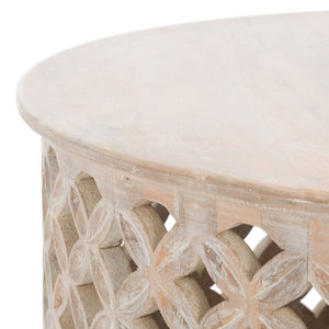 Safavieh Kaydix Round Coffee Table Burnt White  COF5300D