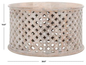 Safavieh Kyrith Round Coffee Table Burnt White  COF5301A