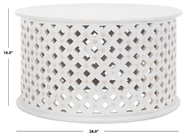 Safavieh Kyrith Round Coffee Table White Wash  COF5301B