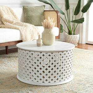 Safavieh Kyrith Round Coffee Table White Wash  COF5301B