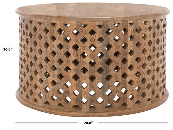 Safavieh Kyrith Round Coffee Table Burnt Natural COF5301C