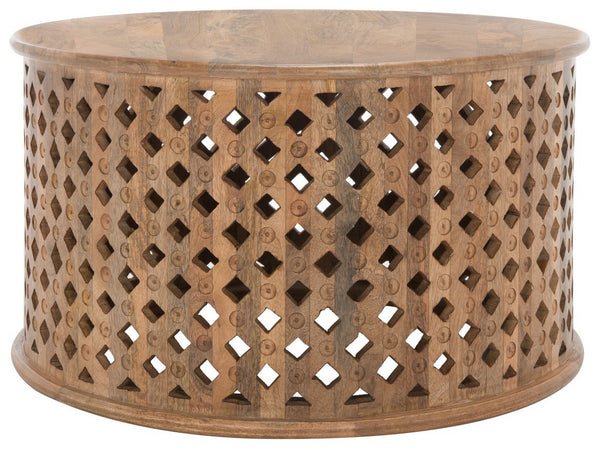 Safavieh Kyrith Round Coffee Table Burnt Natural COF5301C