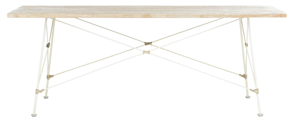 Cyprus Contemporary Rectangle Coffee Table - Stylish White Wash Finish & Chic Geometric Design