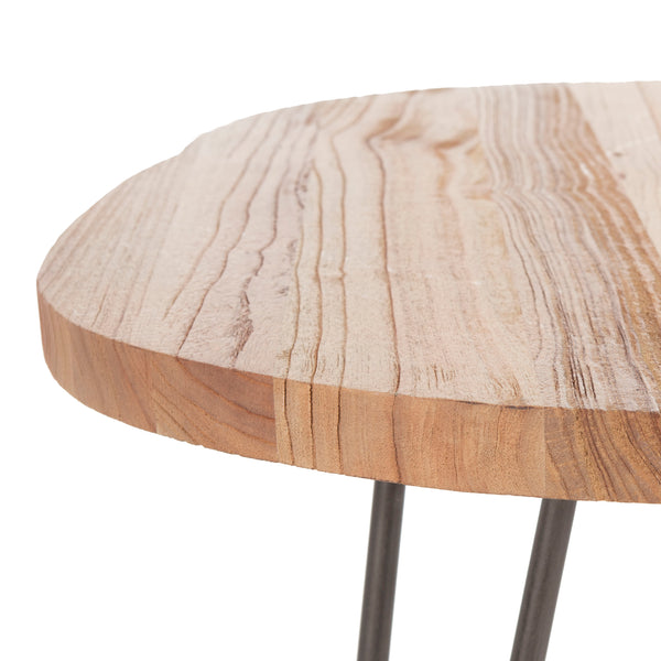 Dale Contemporary Free Edge Coffee Table - Weathered Oak with Dark Steel Legs for Modern Style