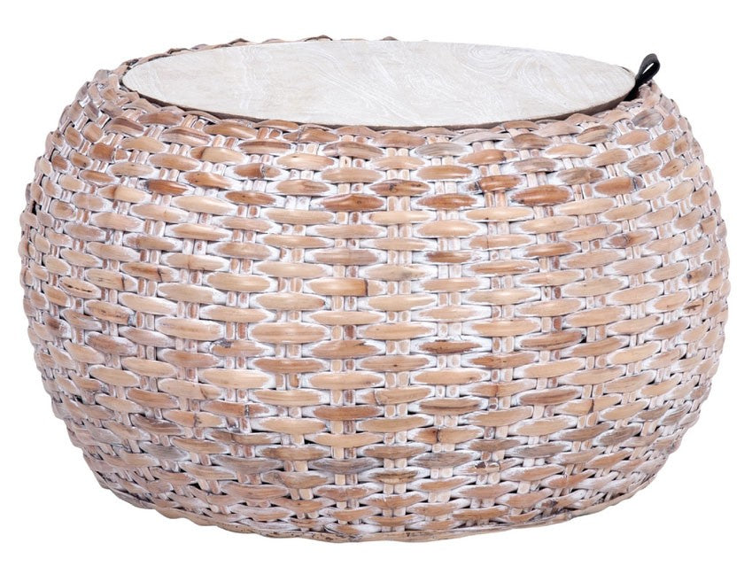 Klarysa Wood And Rattan Coffee Table