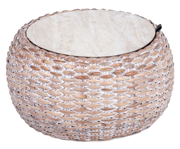 Klarysa Wood And Rattan Coffee Table