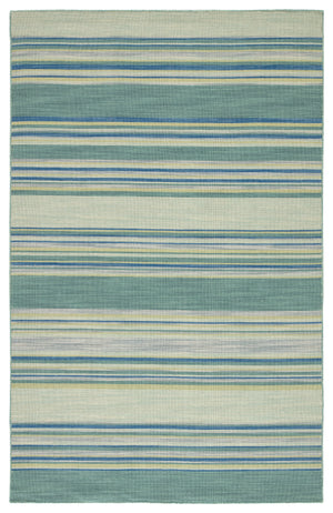 Jaipur Living Kiawah Handmade Stripe Blue/ Turquoise Area Rug (10'X14')