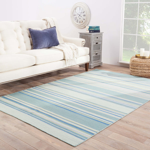 Jaipur Living Kiawah Handmade Stripe Blue/ Turquoise Area Rug (10'X14')