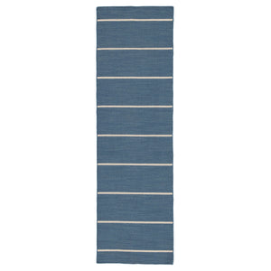 Jaipur Living Cape Cod Handmade Stripe Blue/ Cream Runner Rug (2'6"X8')