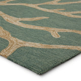 Jaipur Living Coral Indoor/ Outdoor Abstract Teal/ Tan Area Rug (8'10"X11'9")