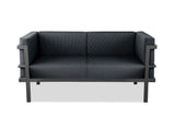 Angelina Indoor/Outdoor Living Collection, Love Seat, 2.. Chairs And Coffee Table, Black Aluminu...