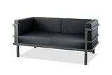 Angelina Indoor/Outdoor Living Collection, Love Seat, 2.. Chairs And Coffee Table, Black Aluminu...