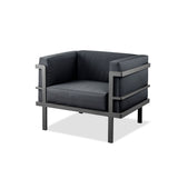 Angelina Indoor/Outdoor Living Collection, Love Seat, 2.. Chairs And Coffee Table, Black Aluminu...