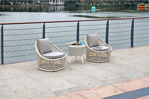 Canyon Indoor/Outdoor 3Pcs/Set, One Side Table With Ice Bucket Inside, And 2 Single Chairs, Alum...