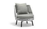 Koala 3-Piece Outdoor Collection, 2 Chairs And Side Table With Black, White & Grey Wicker And Gr...