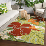 Jaipur Living Coastal Lagoon Collection COL20 Luau 100% Polypropylene Handmade Tropical Floral Rug RUG122490