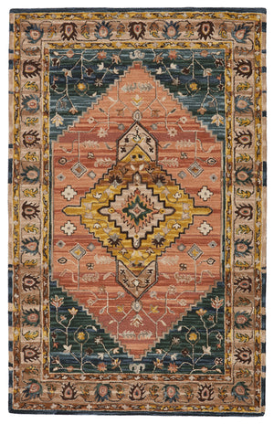 Jaipur Living Cardamom Collection COM13 Seraphina 100% Wool Handmade Updated Traditional Medallion Rug RUG147103