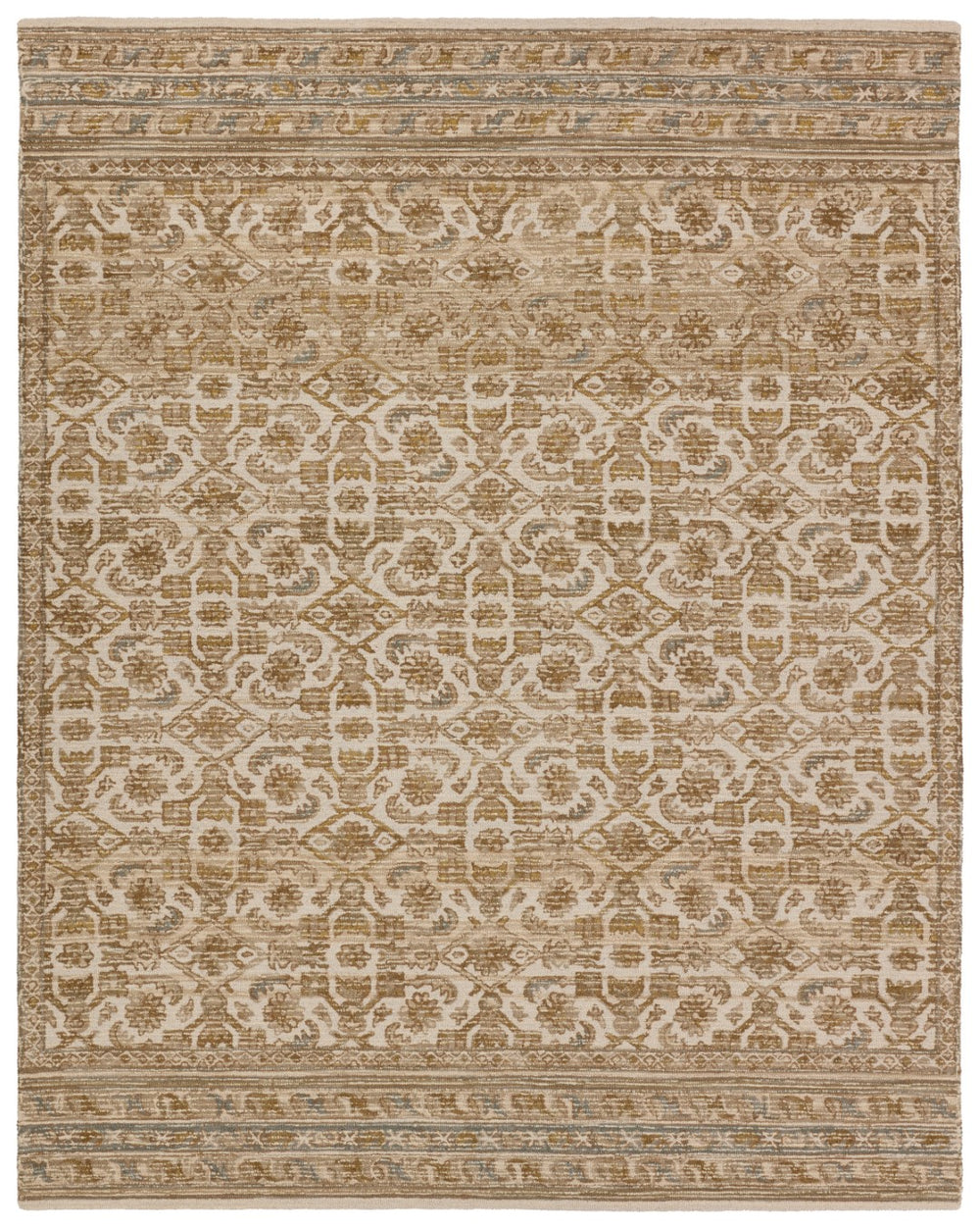 Jaipur Living Cardamom Sarang Vibe COM14 Hand Tufted 100% Wool Trellis Area Rug Brown 100% Wool RUG156015