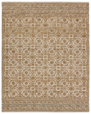 Jaipur Living Cardamom Sarang Vibe COM14 Hand Tufted 100% Wool Trellis Area Rug Brown 100% Wool RUG156015