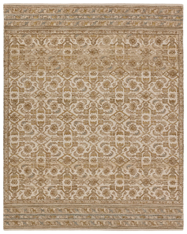 Jaipur Living Cardamom Sarang Vibe COM14 Hand Tufted 100% Wool Trellis Area Rug Brown 100% Wool RUG156015