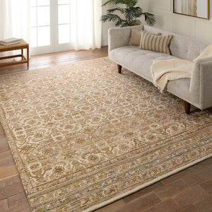 Jaipur Living Cardamom Sarang Vibe COM14 Hand Tufted 100% Wool Trellis Area Rug Brown 100% Wool RUG156015