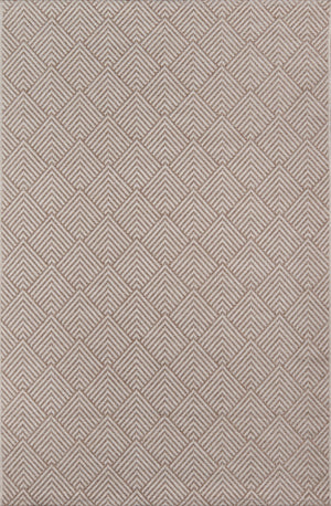 Momeni Como COM-3 Machine Made Contemporary Geometric Indoor/Outdoor Area Rug Beige 9'10" x 13'2" COMO0COM-3BGE9AD2