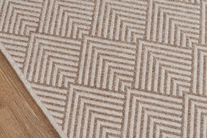 Momeni Como COM-3 Machine Made Contemporary Geometric Indoor/Outdoor Area Rug Beige 9'10" x 13'2" COMO0COM-3BGE9AD2