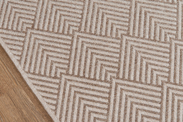 Momeni Como COM-3 Machine Made Contemporary Geometric Indoor/Outdoor Area Rug Beige 9'10" x 13'2" COMO0COM-3BGE9AD2