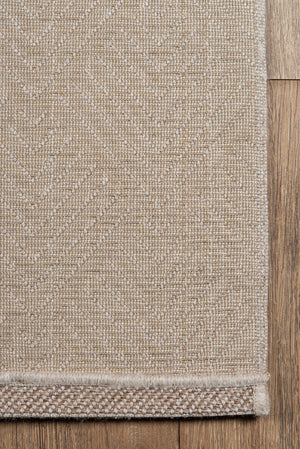 Momeni Como COM-3 Machine Made Contemporary Geometric Indoor/Outdoor Area Rug Beige 9'10" x 13'2" COMO0COM-3BGE9AD2