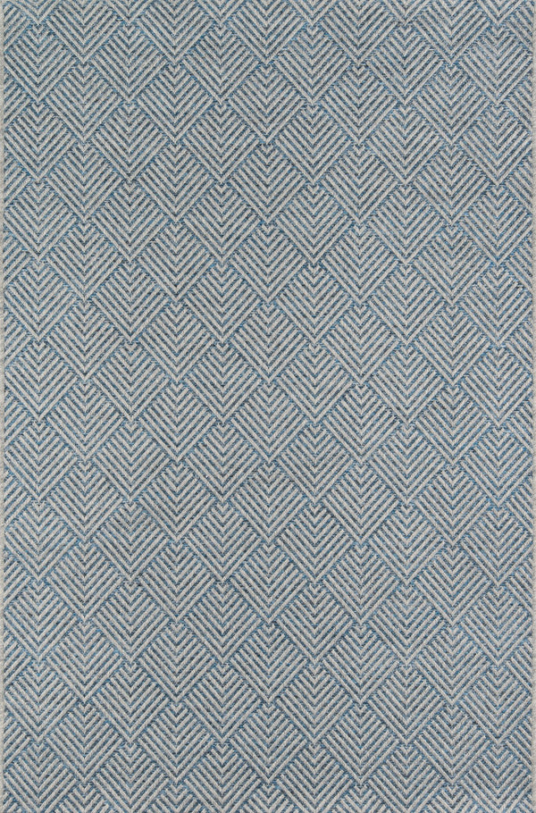 Momeni Como COM-3 Machine Made Contemporary Geometric Indoor/Outdoor Area Rug Blue 9'10" x 13'2" COMO0COM-3BLU9AD2