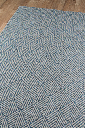 Momeni Como COM-3 Machine Made Contemporary Geometric Indoor/Outdoor Area Rug Blue 9'10" x 13'2" COMO0COM-3BLU9AD2