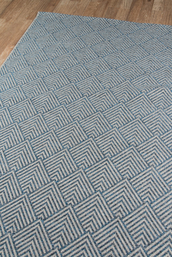 Momeni Como COM-3 Machine Made Contemporary Geometric Indoor/Outdoor Area Rug Blue 9'10" x 13'2" COMO0COM-3BLU9AD2