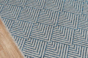 Momeni Como COM-3 Machine Made Contemporary Geometric Indoor/Outdoor Area Rug Blue 9'10" x 13'2" COMO0COM-3BLU9AD2
