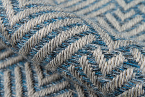 Momeni Como COM-3 Machine Made Contemporary Geometric Indoor/Outdoor Area Rug Blue 9'10" x 13'2" COMO0COM-3BLU9AD2